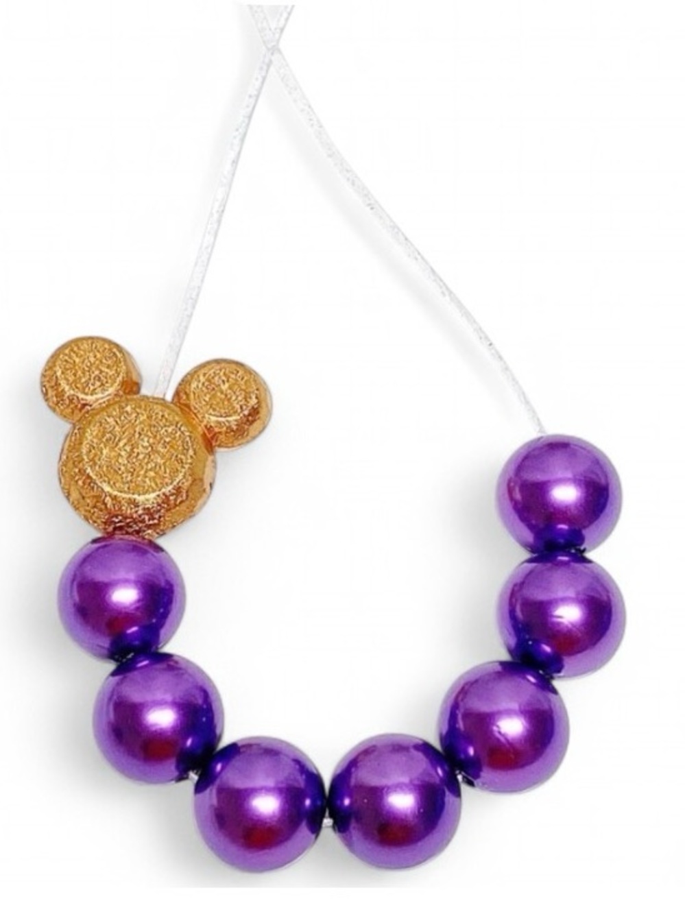 Handmade Mickey Mouse Inspired Purple Pearl Necklace – Kids Jewelry Disney Mom